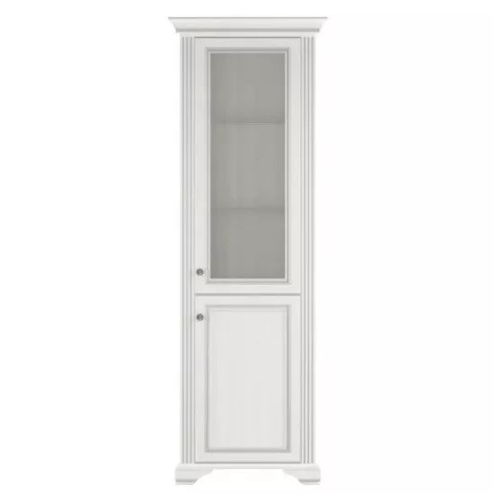 Vitrina Yasen White 1D1W (76 cm), Silver Pine