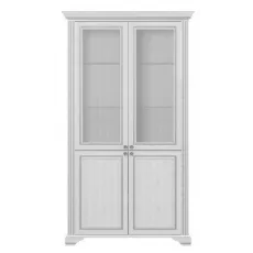 Vitrina Yasen White 2D2W (126 cm), Silver Pine