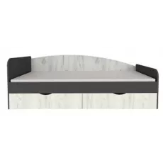 Pat copii Yasen Disnei 900, 90x200 cm, Gri Grafit/Stejar Craft Alb