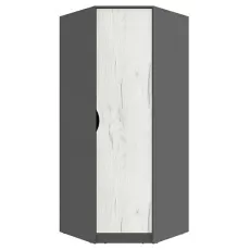Шкаф угловой Yasen Дисней, 85.5x85.5x200 см, Серый Графит/Дуб Крафт Белый