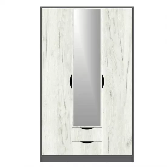 Шкаф Yasen Дисней 3д2я1зер, 120x50x200,5 см, Серый Графит/Дуб Крафт Белый
