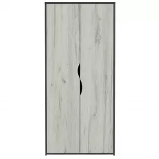 Шкаф Yasen Дисней 2Д, 90x50,5x200 см, Серый Графит/Дуб Крафт Белый