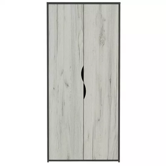 Dulap Yasen Disney 2D, 90x50,5x200 cm, Gri Grafit/Stejar Craft Alb