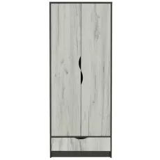 Шкаф Yasen Дисней 2Д, 80x50.5x200 см, Серый Графит/Дуб Крафт Белый