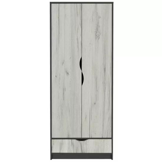 Шкаф Yasen Дисней (80x50.5x200 см) 2Д, Серый Графит/Дуб Крафт Белый