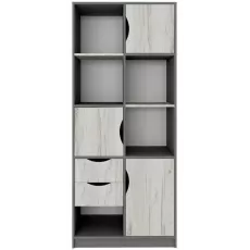 Шкаф Yasen Дисней 3Д2Ш, 77x38,5x180 см, Серый Графит/Дуб Крафт Белый