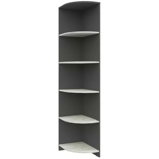 Dulap de capăt Yasen Disnei (50 cm), Gri Grafit/Stejar Craft Alb