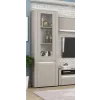 Penal vitrina Yasen Bodena 1D1DS, 58x40x192 см, Cașmir (Bej) / Alb