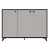 Комод Yasen Тина 3Д, 130x37x92 см, Кашемир (Бежевый) / Черный