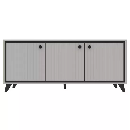 Тумба под ТВ Yasen Тина 3Д, 130x37x560 см, Кашемир/Черный