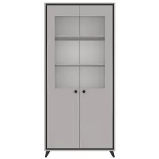 Vitrina Yasen Tina 2D, 89x37x196 cm Cașmir/Negru