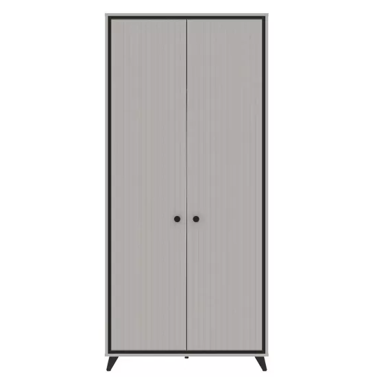Шкаф Yasen Тина 2Д, 89,2x51,8x196 см, Кашемир (Бежевый) / Черный