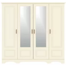 Dulap Yasen Boston 4D2Og, 200x52x205 cm, Fildeş/Vanilie Supermat