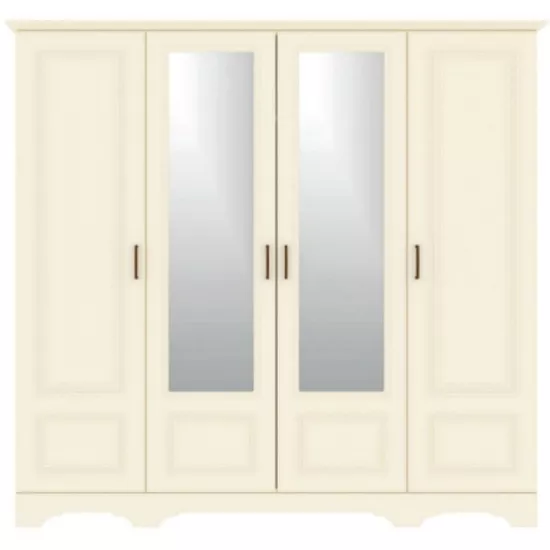 Dulap Yasen Boston 4д2з (200x52x205 cm), Fildeş/Vanilie Supermat