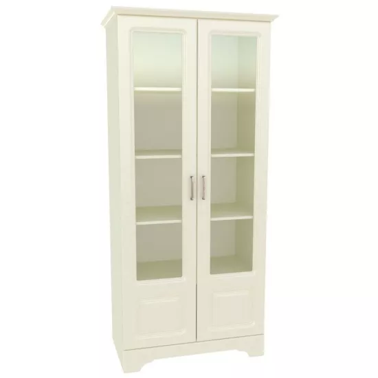 Vitrina Yasen Boston 2Д2ДС (90 cm), Fildeş/Vanilie Supermat