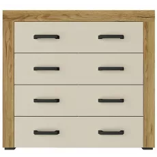 Comodă Yasen Denver 4S, 95x43x88 cm, Stejar Craft Gold/Vanilie