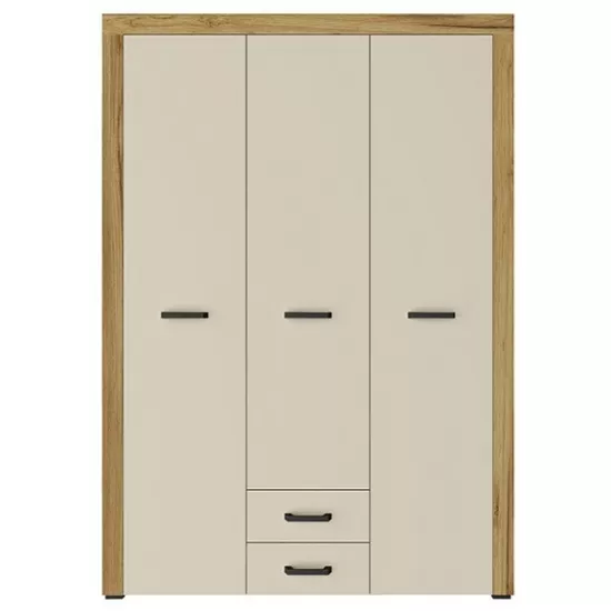 Шкаф Yasen Денвер (140x50x200 см), Дуб Крафт Золотой/Ваниль