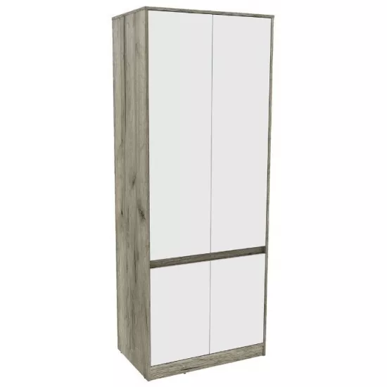 Dulap Yasen Venera 2D (80x50.5x206.5 cm), Stejar Craft Gri/Alb