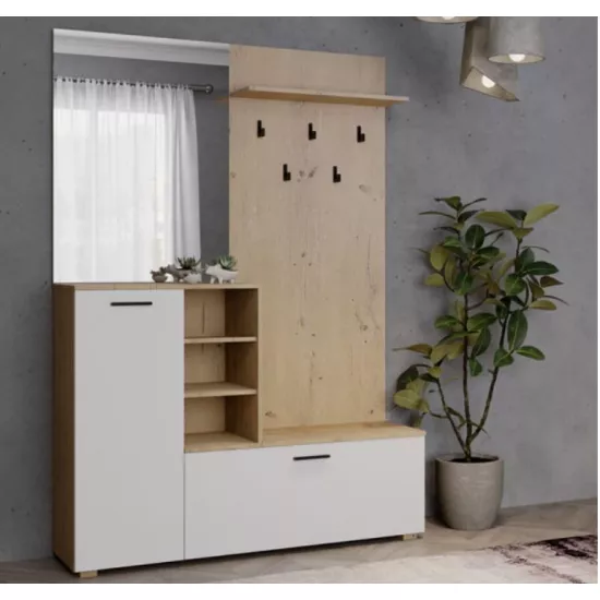 Прихожая Yasen Ветланда II (140 см), Сосна античная / белый альпийский