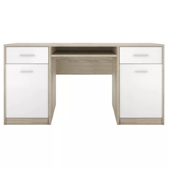 Masa de birou Gerbor Nepo BIU150, Stejar Sonoma / Alb