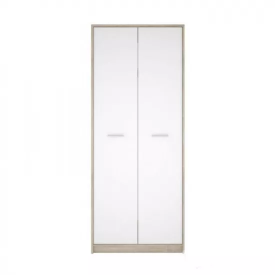 Dulap Gerbor Nepo SZF2D (80x54.5x197 cm), Stejar Sonoma / Alb