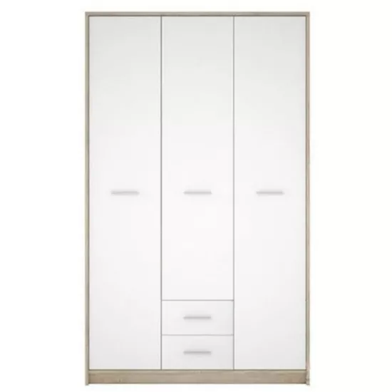 Dulap Gerbor Nepo SZF3D2SN (118.5x54x196.5 cm), Stejar Sonoma / Alb