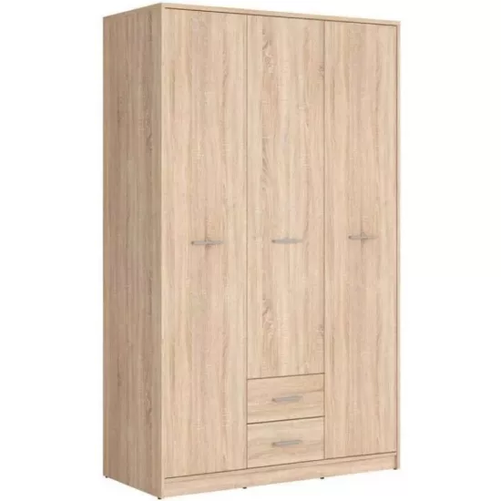Dulap Yasen Nepo SZF3D2SN, 118.5x54x196.5 cm, Stejar Sonoma