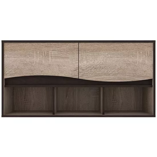 Raft de perete Yasen Geneva, 120x28x60 cm, Wenge Magic/Sonoma Truffle