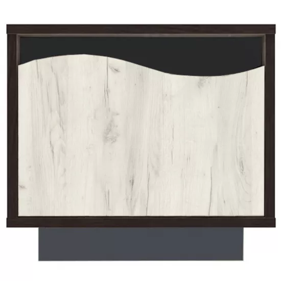 Прикроватная тумба Yasen Женева 1Ш (45 см), Графит Серый/Дуб Крафт Белый