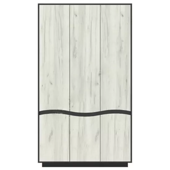Dulap Yasen Geneva 3D, 118.4x50x206.5 cm, Grafit Gri/Stejar Kraft Alb