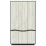 Dulap Yasen Geneva 3D, 118.4x50x206.5 cm, Grafit Gri/Stejar Kraft Alb