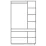 Dulap Yasen Geneva 3D, 118.4x50x206.5 cm, Grafit Gri/Stejar Kraft Alb