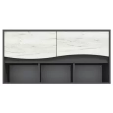 Raft de perete Yasen Geneva, 120x28x60 cm, Grafit Gri/Stejar Kraft Alb Raft de perete Yasen Geneva, 120x28x60 cm, Grafit Gri/Stejar Kraft Alb