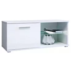 Comoda TV Yasen Moon MN 100 (100 cm), White/White Gloss Comoda TV Yasen Moon MN 100 (100 cm), White/White Gloss