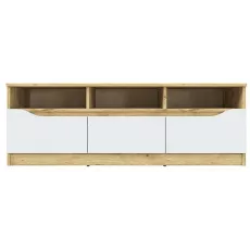 Comoda TV Yasen Artemida (130 cm), Stejar Craft Aur/Alb Comoda TV Yasen Artemida (130 cm), Stejar Craft Aur/Alb