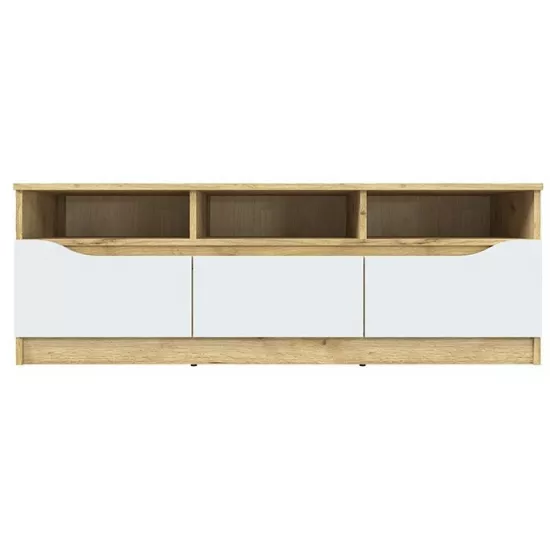 Comoda TV Yasen Artemida (130 cm), Stejar Craft Aur/Alb