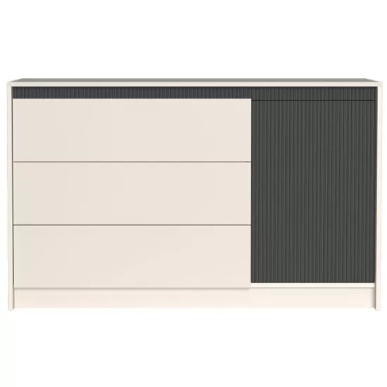 Comodă Yasen Monaco KOM1D3S, 136x46x84 cm, Cașmir (Bej) / Elegant Gri Softtouch