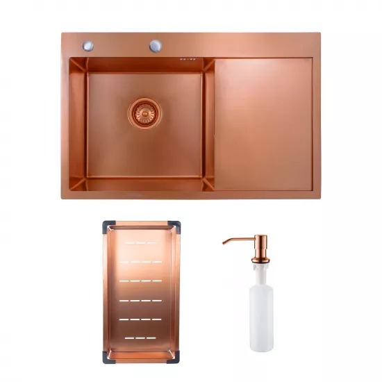 Chiuvetă de bucătărie SanDonna HD7850, 780х500 mm, Copper (VOR82347)