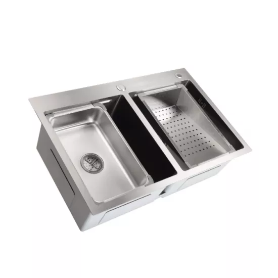 Chiuvetă de bucătărie SanDonna HD7850 dubla, Crom satin (VOR82355)