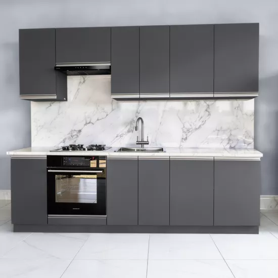 Кухня Yasen Мадера 2.4 м, ДСП, Графит Серый
