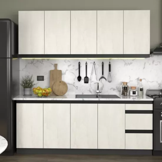 Кухня Yasen Ниагара 2.0 м, ДСП, Шелковый Камень (Бежевый)