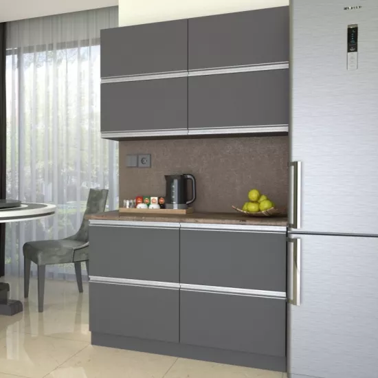 Кухня Yasen Мадера 1.2 м, ДСП, (ящики) Графит Серый