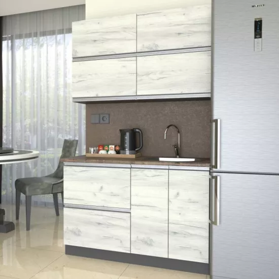 Кухня Yasen Мадера 1.2 м, ДСП, (шкаф под мойку) Дуб Крафт Белый