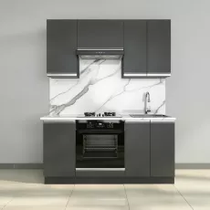 Кухня Yasen Мадера 1.6 м, ДСП, Графит Серый