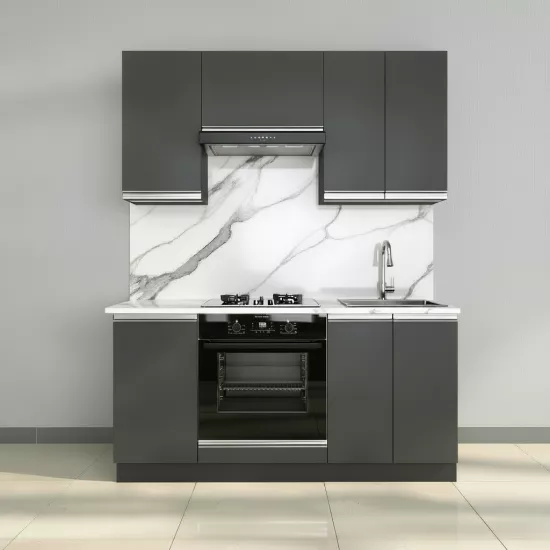 Кухня Yasen Мадера 1.8 м, ДСП, Графит Серый