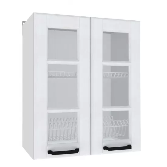 Modul superior Yasen Scandi №8 (600-715) vitrina, MDF, Alb