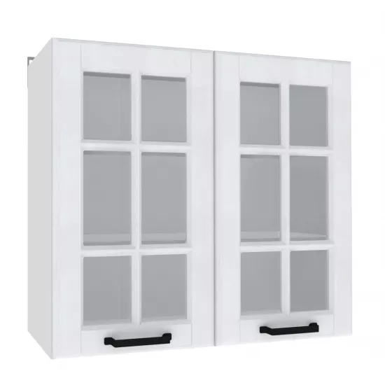 Верхний кухонный шкаф Yasen Сканди №9 (800-715) витрина, МДФ, Белый