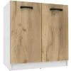 Нижний кухонный шкаф Yasen Саманта 80, ДСП, Белый/Дуб артизан