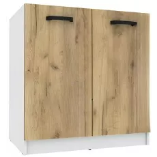 Modul inferior Yasen Samanta 80 chiuveta, Pal, Alb/Stejar Artisan