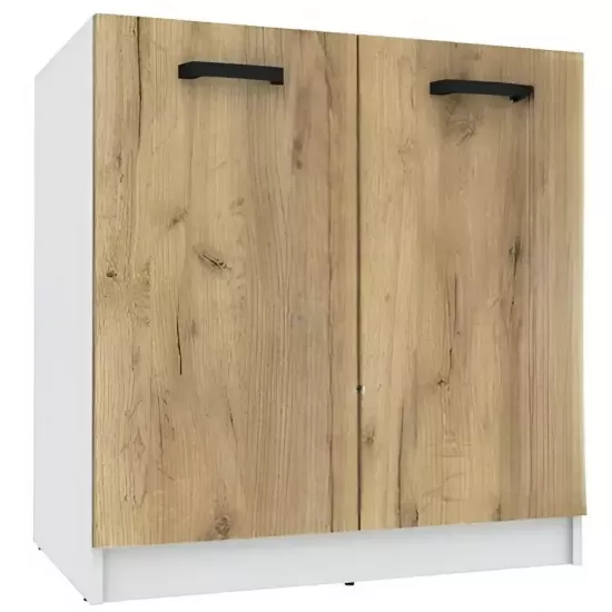 Modul inferior Yasen Samanta 80 chiuveta, Pal, Alb/Stejar Artisan